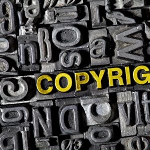 The word COPYRIGHT among the letterpress letters