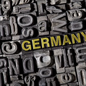 The word Germany, made of old lead type