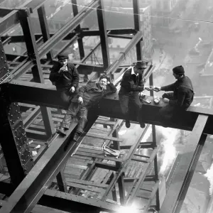 Workers Eating Lunch Atop Beam Workers Eating Lunch Atop Beam
