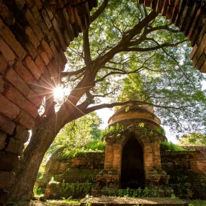 World heritage Kamphaeng Phet historical park in Thailand