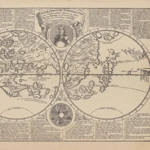 World map by Martin Behaim, 1492, wood engraving, published 1884