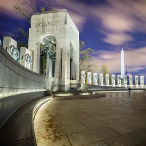 World War II Memorial at dusk World War II Memorial at dusk