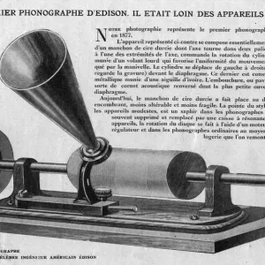 1877 Thomas Edison Phonograph Print 1877 Thomas Edison Phonograph Print