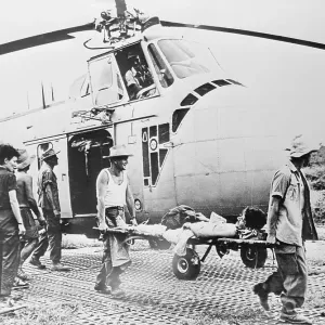 Wounded Soldier Taken from Helicopter Wounded Soldier Taken from Helicopter