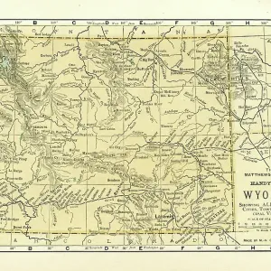 Wyoming USA map 1898 Wyoming USA map 1898