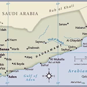 Yemen country map