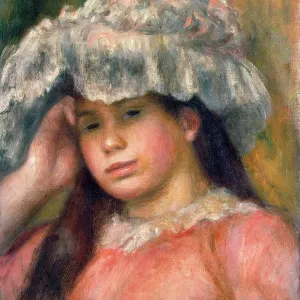 Young Girl in a Hat, 1892-1894. Artist: Pierre-Auguste Renoir Young Girl in a Hat, 1892-1894. Artist: Pierre-Auguste Renoir