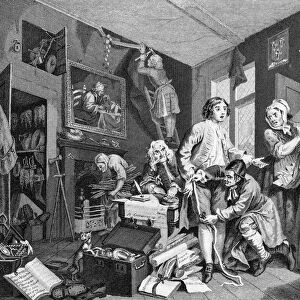 Young Heir taking possession of the Misers Effects, by Hogarth