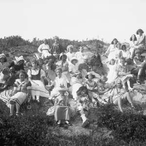 Young Party Goers on Hillside Young Party Goers on Hillside
