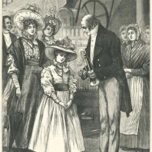 The young Princess Victoria in the cotton factory in Belper, Derbyshire