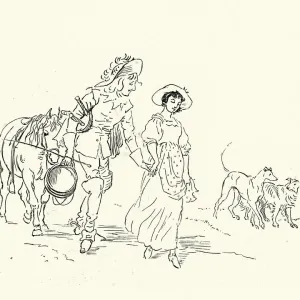 The young Squire flirting with the Milkmaid The young Squire flirting with the Milkmaid