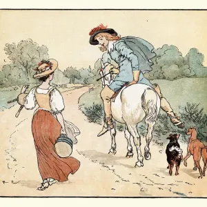 The young Squire and the Milkmaid, Nursery Rhyme The young Squire and the Milkmaid, Nursery Rhyme