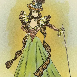 Young Woman in Victorian Dress Print, 1897
