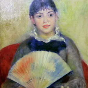 Young Woman with a Fan, 1880. Artist: Pierre-Auguste Renoir Young Woman with a Fan, 1880. Artist: Pierre-Auguste Renoir