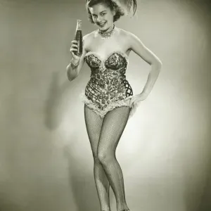 Black and White Print of Young Woman in Corset Black and White Print of Young Woman in Corset