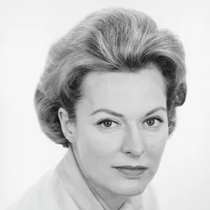 Young woman with short hair, (B&W), portrait