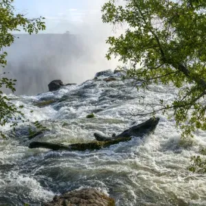 The Zambezi River just above The Eastern Cataract. Victoria Falls. Livingstone. Zambia The Zambezi River just above The Eastern Cataract. Victoria Falls. Livingstone. Zambia