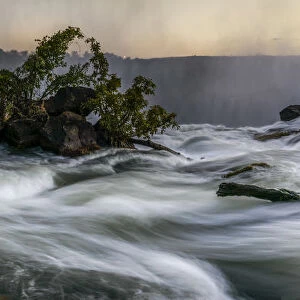 The Zambezi River just above The Eastern Cataract. Victoria Falls. Livingstone. Zambia