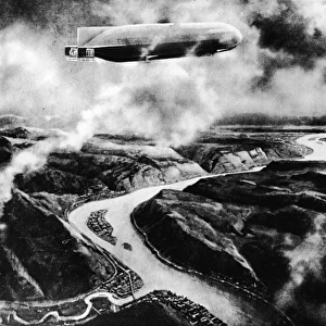 A Zeppelin Flies Over The Balkans