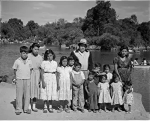 Lac0047 Prints: 12 Children of Mexican Family In Mexico