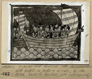 Armor Prints: 13Th Century Knights In A Sail Boat