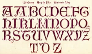 Images Dated 19th February 2011: 13th Century Style Alphabet