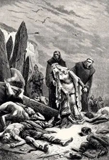 14 OCTOBER 1066 : EDITH SWANNECK SEARCHING FOR THE BODY OF HAROLD -XXXL with lots of