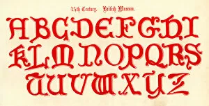 Letter W Gallery: 14th Century Style Alphabet