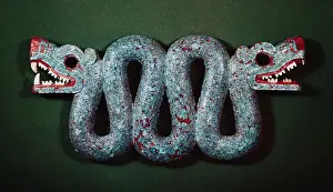 15th-Century Aztec Serpent Turquoise Inlaid Pin