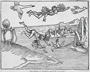 Accident Prints: 15th-Century Woodcut of the Flight of Daedalus and the Fall of Icarus