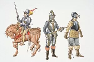 Images Dated 22nd April 2006: Three 16th century cavalrymen, front view