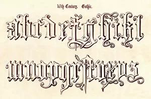 Letter W Gallery: 16th Century Gothic Style Alphabet