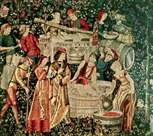 Tapestry Prints: 16th Century Tapestry, Les Vendages