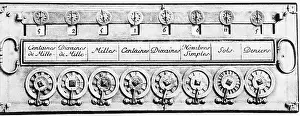 Mathematics Prints: 17 Century Pascalian Calculating Machine