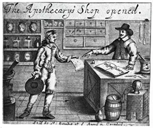 Drugstore Prints: 17Th Century English Apothecary Shop