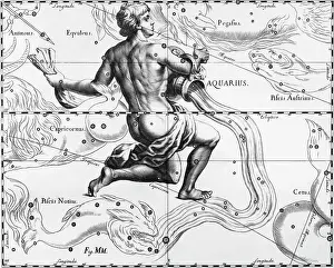 17th-Century Engraving of the Constellation of Aquarius