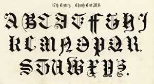 Western Script Gallery: 17th Century Script Style Alphabet