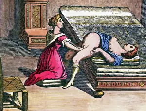 Pregnancy Prints: 17th-Century Woodcut of a Midwife Assisting in a Delivery