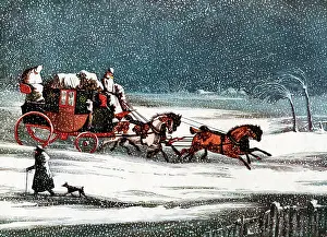 Teamwork Prints: 1800s 1830s WINTER SNOW