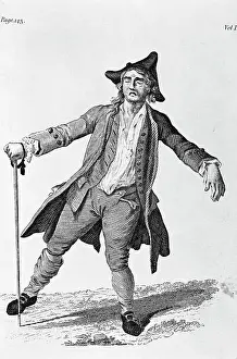 Tricorne Prints: 18th Century Engraving Of A Drunken Man