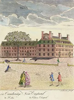 18th-Century Engraving of Harvard College