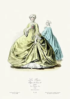 Modes et costumes historiques 1864 Gallery: 18th Century Fashion - The Baskets