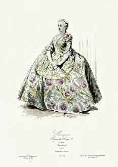 Modes et costumes historiques 1864 Collection: 18th Century Fashion - Marquise