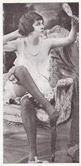 1920s Flapper Beauty, Careless Moments series, collectible tobacco card, circa 1922