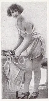 1920s Flapper Beauty, Careless Moments series, collectible tobacco card, circa 1922