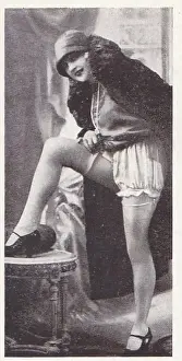 1920s Flapper Beauty, Careless Moments series, collectible tobacco card, circa 1922