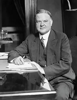 Prints of 1920s Portrait Herbert C. Hoover 1874-1964 31St American President Republican Depression Stock Market Crash Boulder Dam (Photo By Classicstock/Getty Images) A Timeless Collection of Hoover Dam Photography: 1920s Herbert C. Hoover