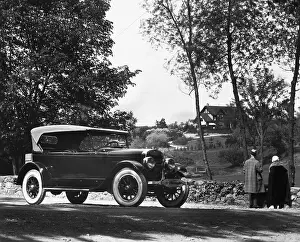Rural Road Prints: 1924 Lincoln Automobile Parked on Rural Road