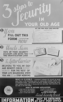 Social Security Prints: 1936 Social Security Information Poster