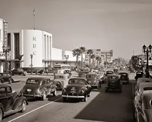 Prints of 1940s Art deco nbc radio city building razed 1964 at sunset and vine cbs studio in distance hollywood los angeles california USA. (Photo by H. Armstrong Roberts/ClassicStock /Getty Images) Where New York’s brightest moments take center stage: 1940s Art Deco Nbc Radio Ci